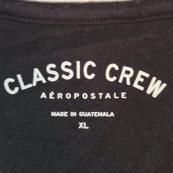 Aeropostale Black Throwback Style T-shirt Black Ringer Women's Size XL - Picture 3 of 4